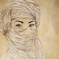 Woman wrapped in a turban